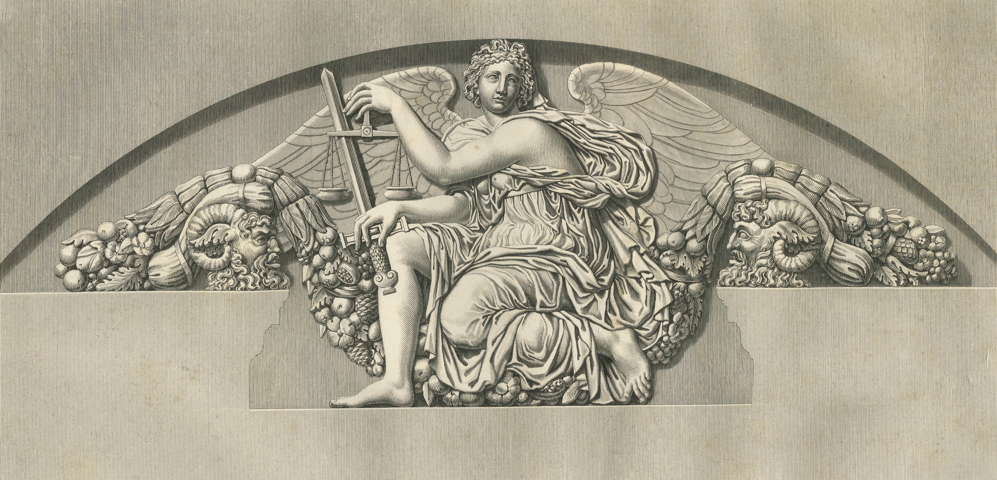 Antique Louvre Bas-Relief Engravings Pair, French Neoclassical, 1803