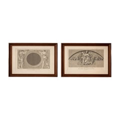 Antique Louvre Bas-Relief Engravings Pair, French Neoclassical, 1803