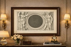 Antique Louvre Bas-Relief Print, Cour Carrée Allegorical Figures – Baltard 1803