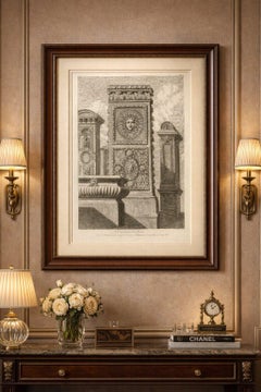 Antique Louvre Chimney Ornament Print, Cheminées du Louvre – Baltard 1803