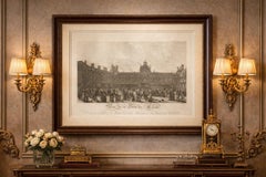 Gravure ancienne du Louvre Cour Carrée Exposition, Paris Industry Fair - 1803