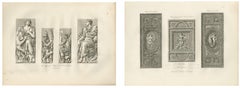 Antique Louvre Sculptures & Institut Ceiling Ornament Prints – Baltard 1803