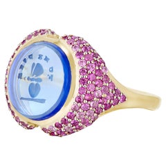 Antique Love Intaglio & Ruby ring