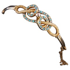Bracelet ancien en or 9ct avec nœud d'amour