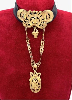 Antique Love Token French Silver Guilt Slide