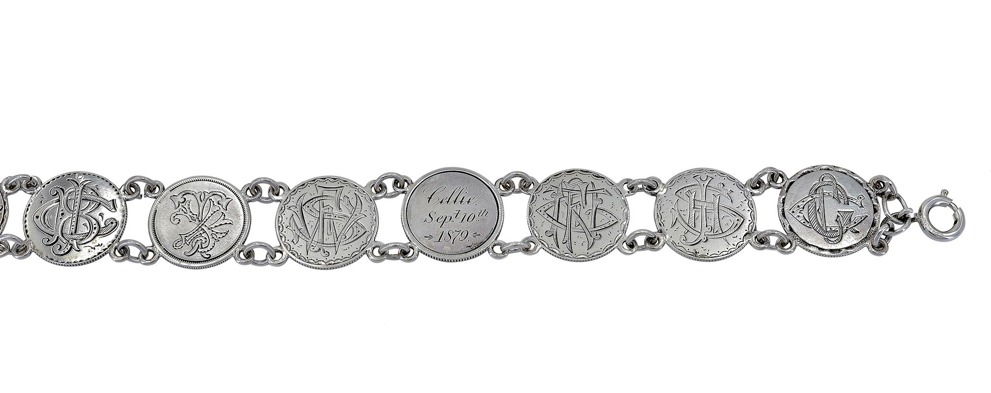 silver coin bracelet