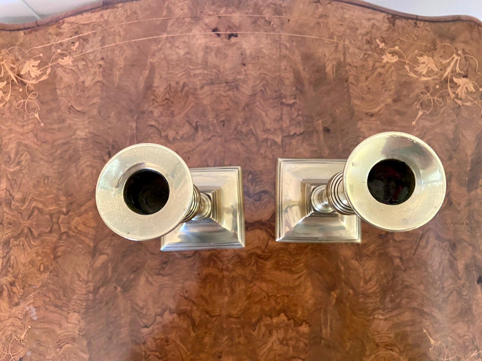 British Antique Lovely Georgian Brass Candlesticks