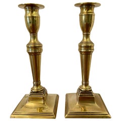 Antique Lovely Georgian Brass Candlesticks