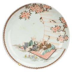 Antica e graziosa ciotola di porcellana giapponese Arita Nabeshima Figure Kintsugi con marchio