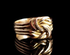 Antique Lovers Knot Ring, 18 Karat Yellow Gold