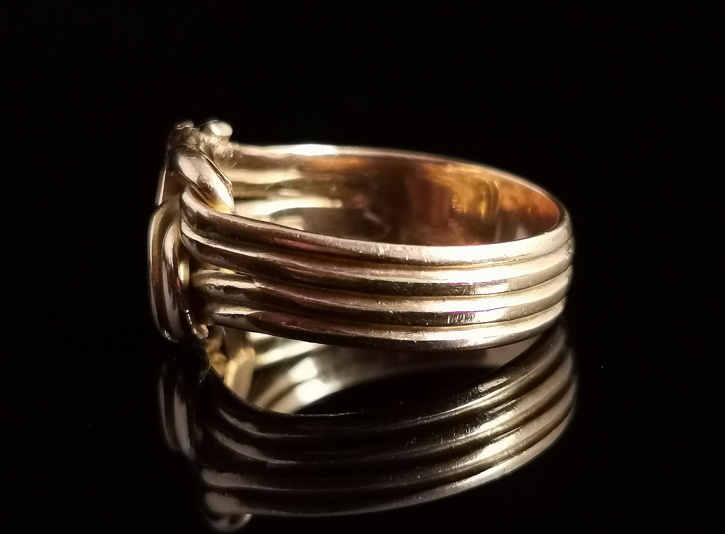 Edwardian Antique Lovers Knot Ring, 18 Karat Yellow Gold