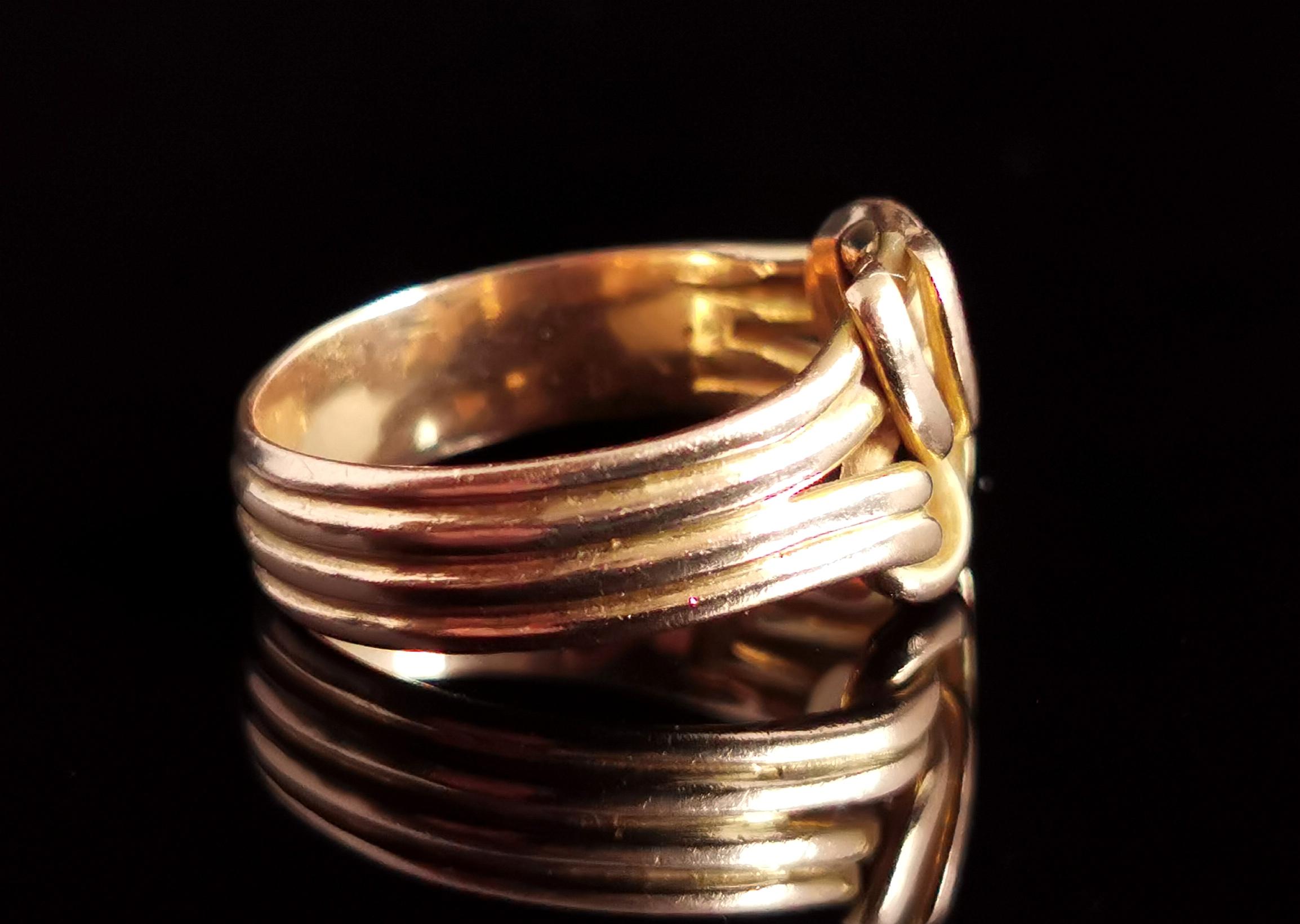 Antique Lovers Knot Ring, 18 Karat Yellow Gold 1