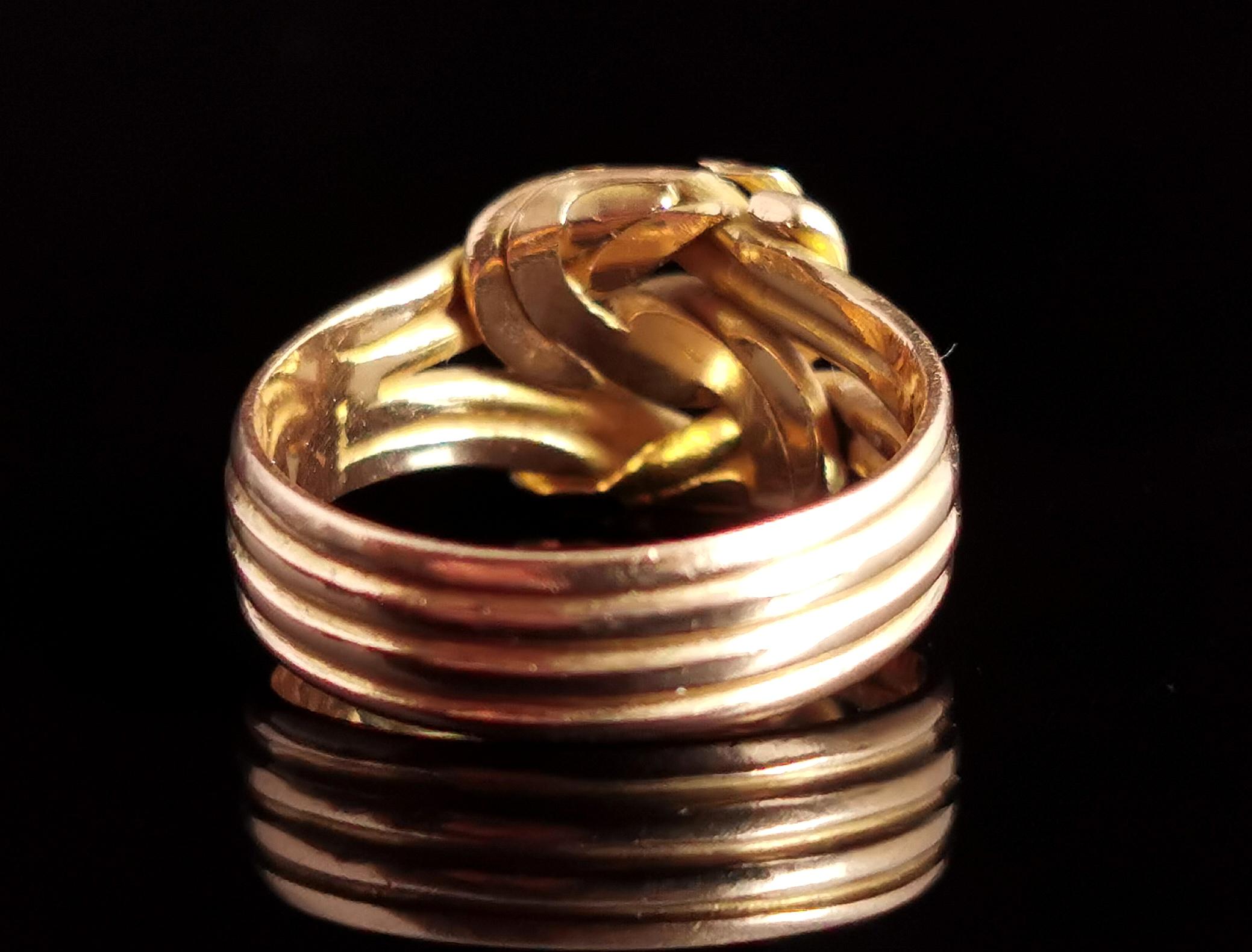 Antique Lovers Knot Ring, 18 Karat Yellow Gold 2