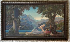 Antique "Love's Paradise" Lithograph by R. Atkinson Fox in Original Frame