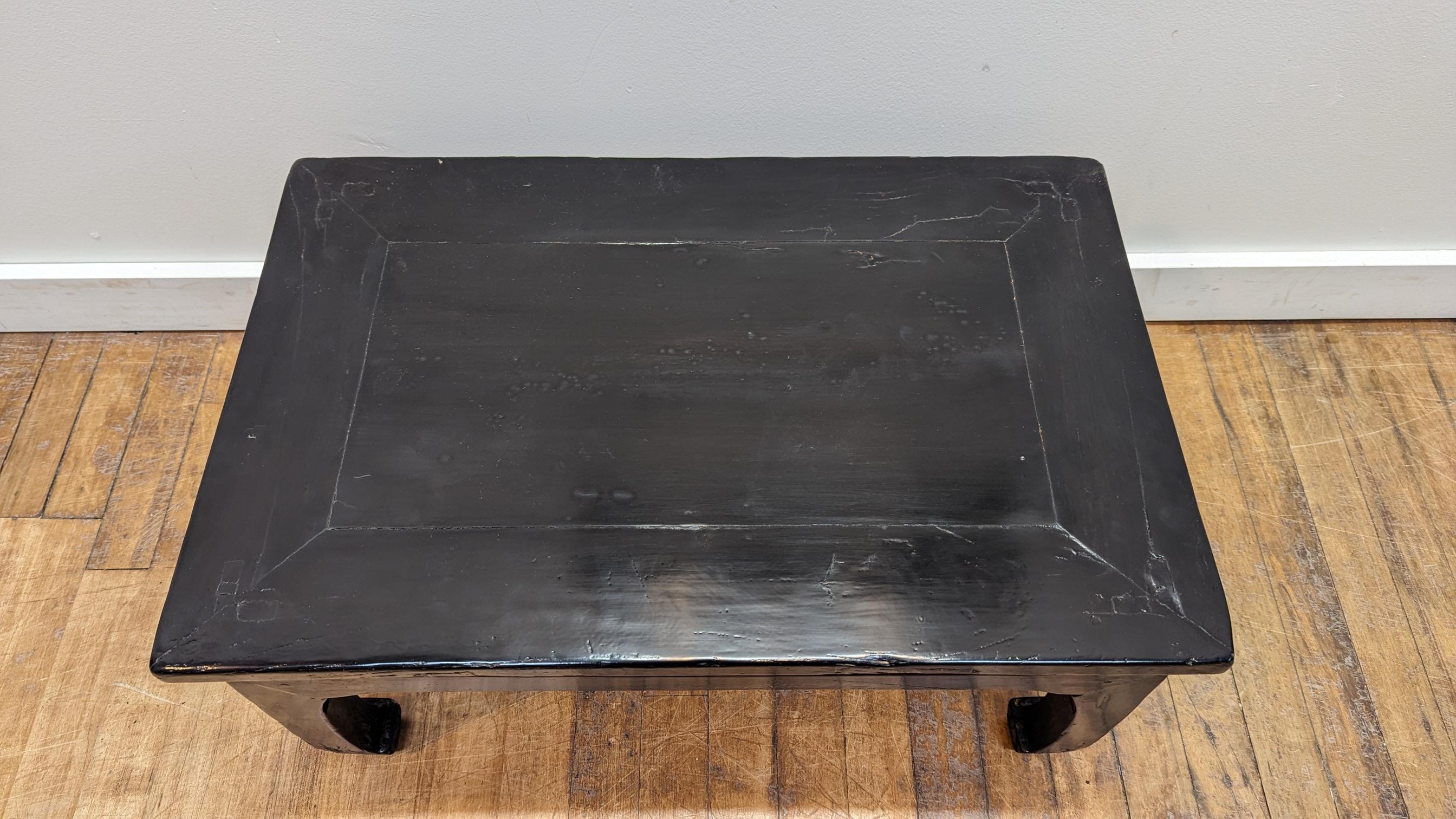 Lacquered Antique Low Cocktail Side Table  For Sale