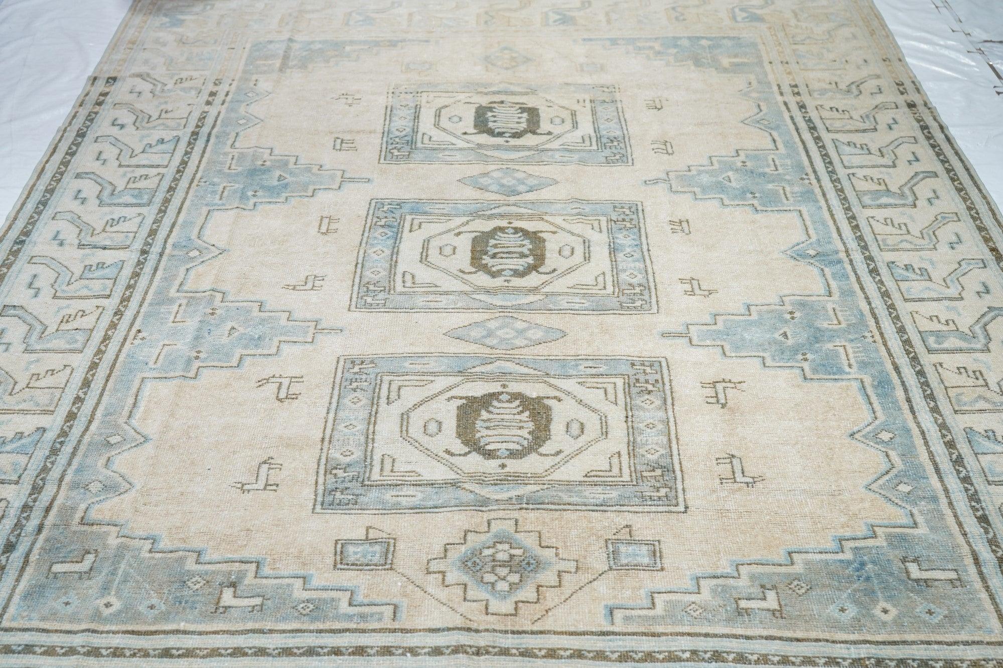 20th Century Antique Low Khotan Rug 7'7'' x 10'4'' For Sale