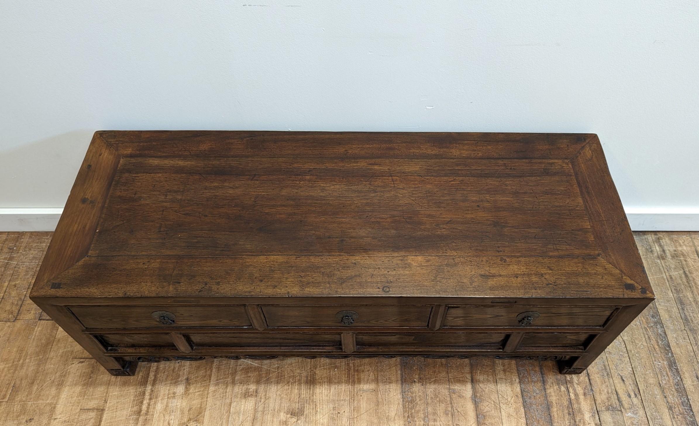 Lacquered Antique Low Table Coffer For Sale