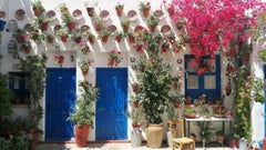 Antique low Traditional Andalusian Mediterranean Chairs made of Wood and Rope