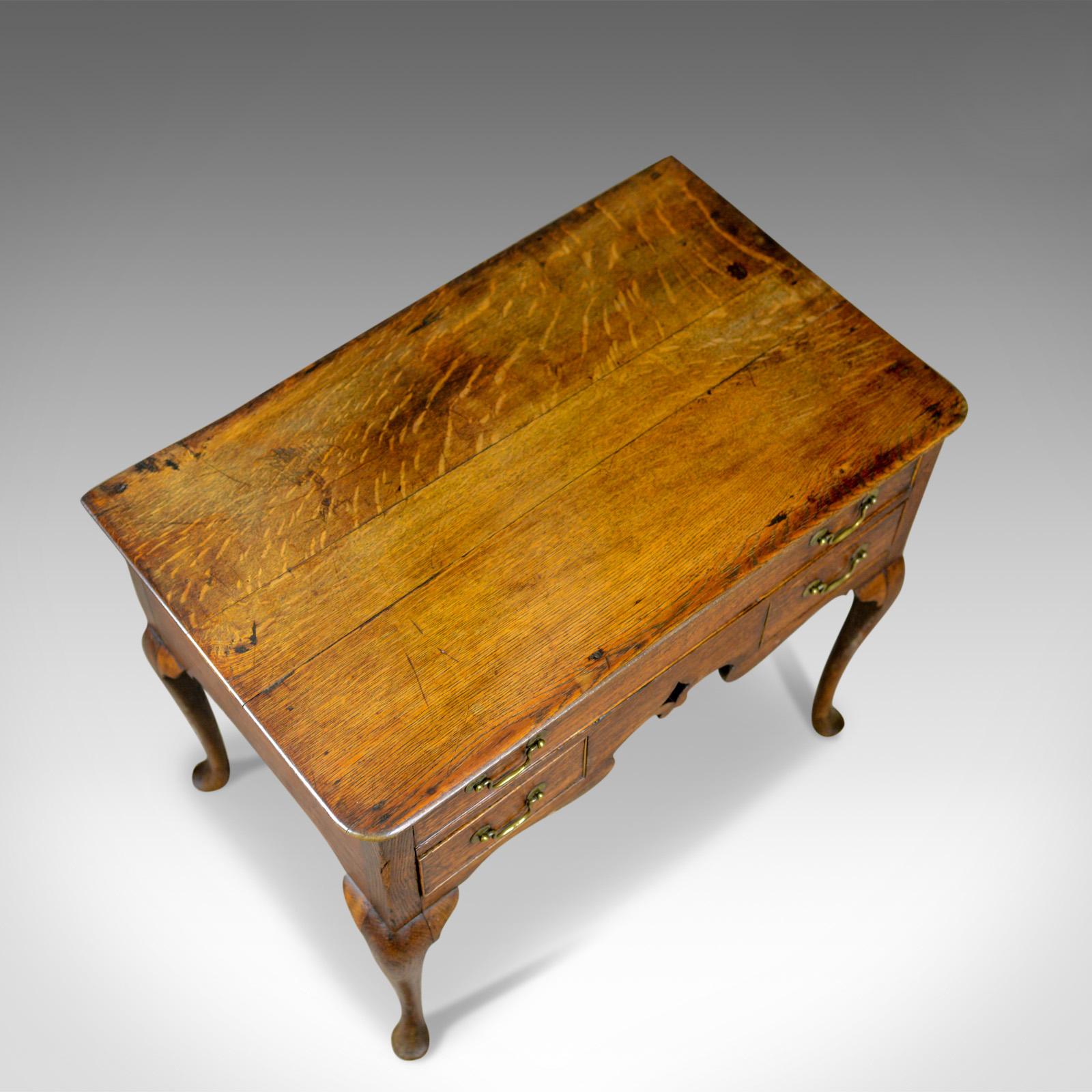 Antique Lowboy, English, Georgian, Oak, Side Table, 18th Century, circa 1780 1