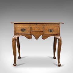 Antique Lowboy, English, Late Victorian, Oak Table, circa 1900
