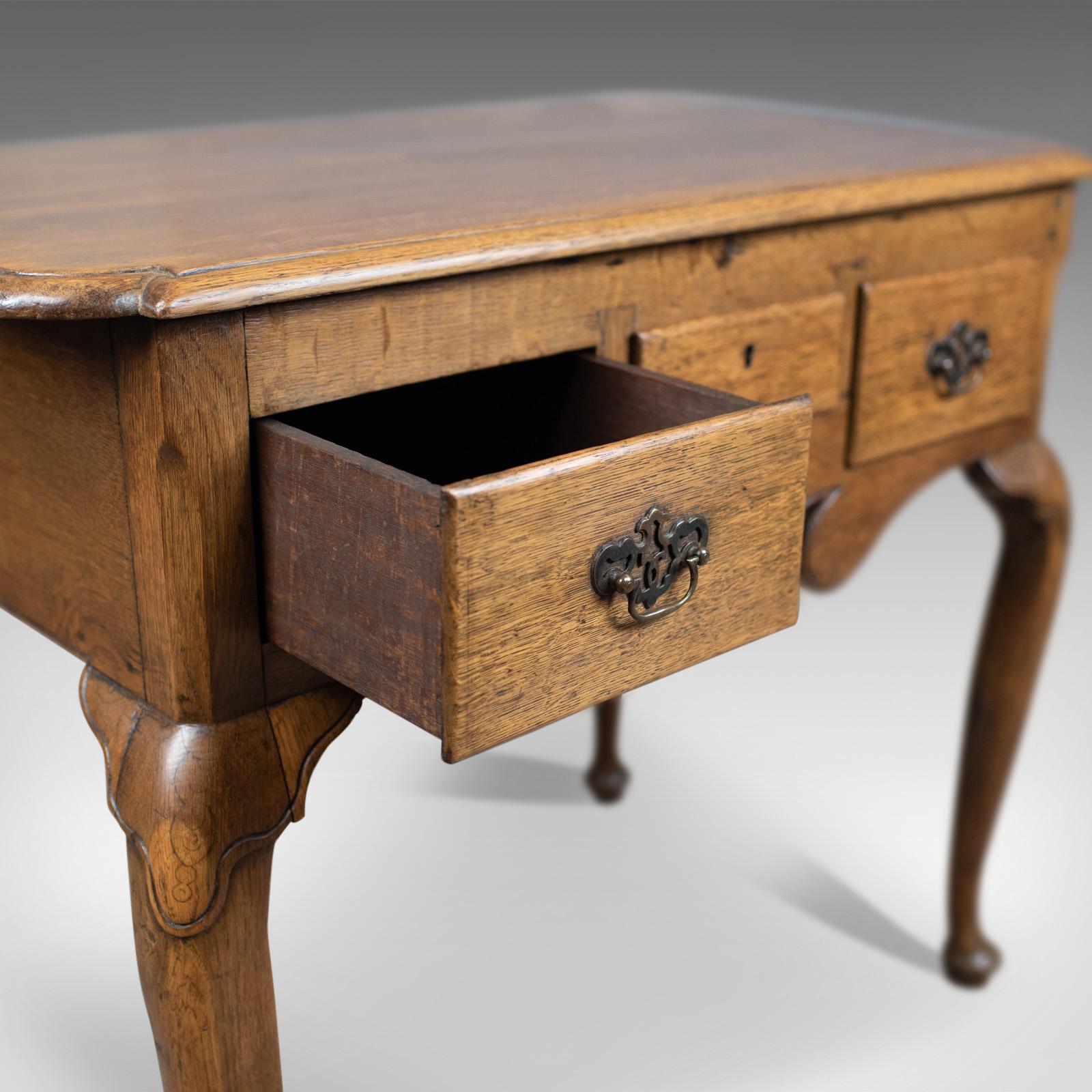 19th Century Antique Lowboy, English, Late Victorian, Oak Table, circa 1900