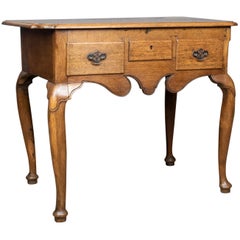Antique Lowboy, English, Late Victorian, Oak Table, circa 1900