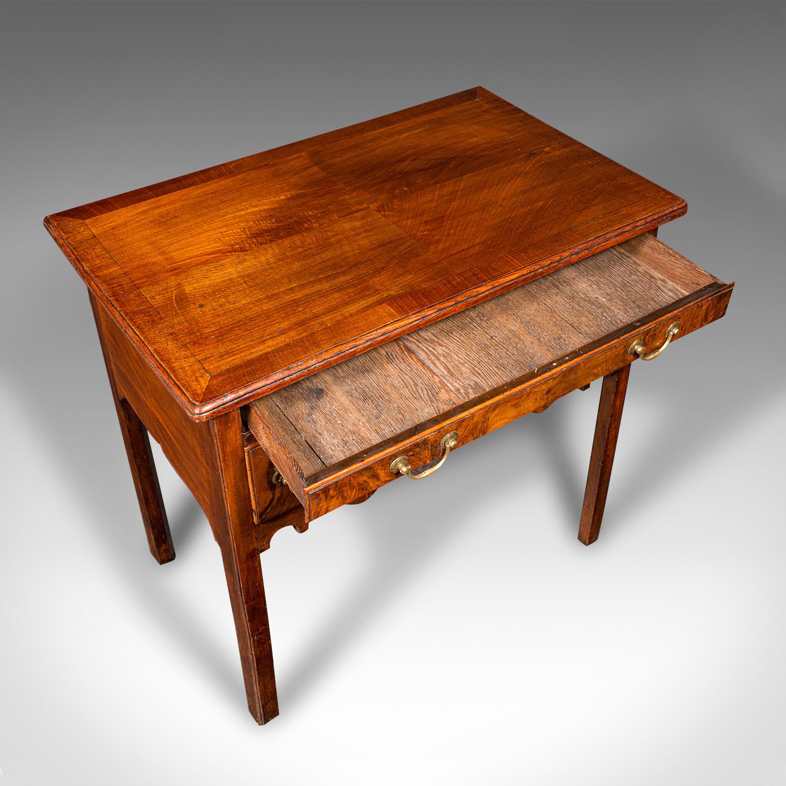 Table basse ancienne, géorgienne, anglaise, ronce de noyer, Oak, hall, côté, C.C.C. en vente 1