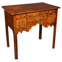 Antique Lowboy Table, Georgian, English, Burr Walnut, Oak, Hall, Side, C.1780