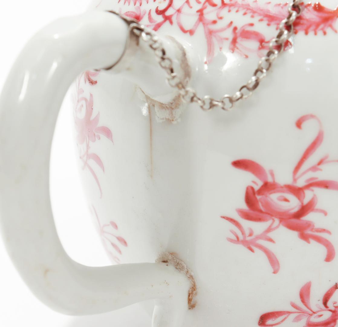 Antique Lowestoft Chinese Export Famille Rose Porcelain Make-Do Teapot For Sale 10
