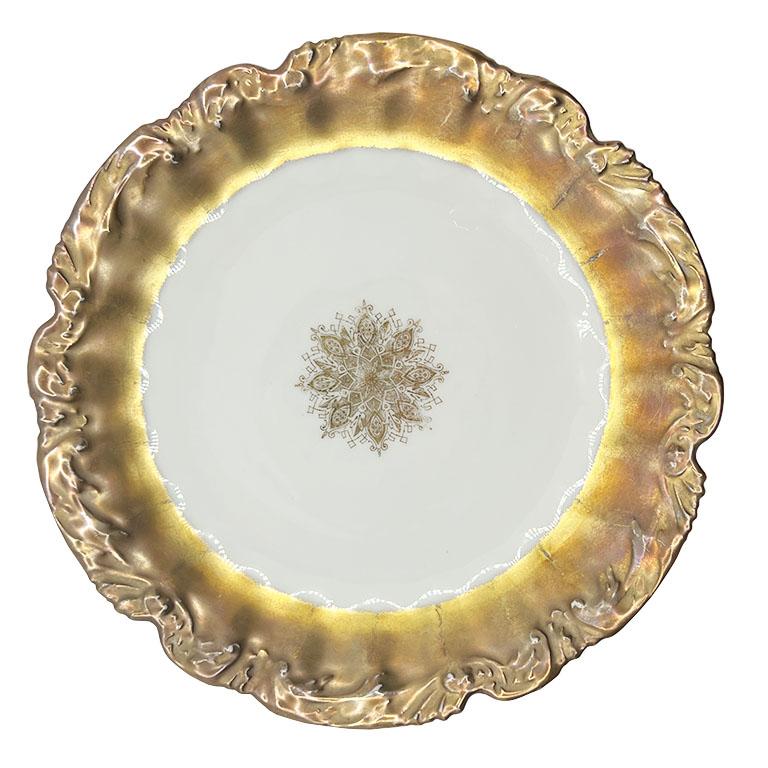Antique LS & S Limoges Gold Snowflake Luncheon Plates - Set of 6 Late 1800s For Sale 5