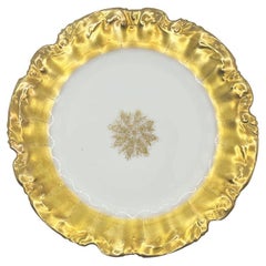 Antike LS & S Limoges Gold Schneeflocken- Luncheon-Teller - 6er-Set Ende 1800er Jahre