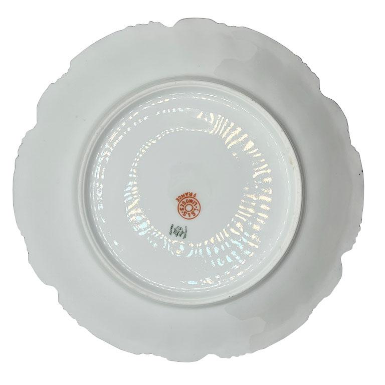 Rococo Antique LS & S Limoges Gold Snowflake Luncheon Plates - Set of 6 Late 1800s For Sale