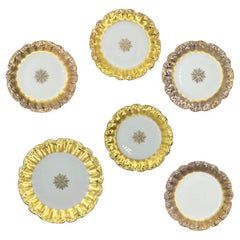 Antike LS & S Limoges Gold Schneeflocken- Luncheon-Teller - 6er-Set Ende 1800er Jahre