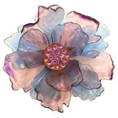 Antique Lucite Flower Brooch from the 1800s