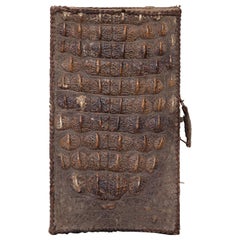 Antique Luggage Crocodile Skin Leather Suitcase, Colonial