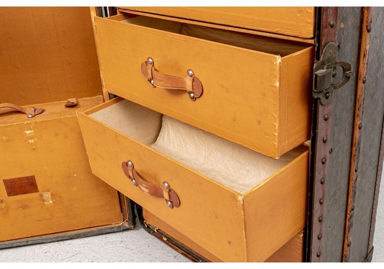 Antique Luis Vuitton Steamer/ Wardrobe Trunk For Restoration