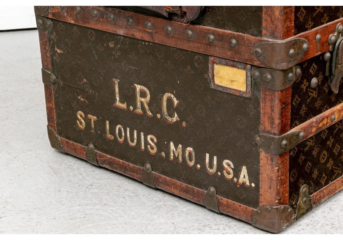 Antique Luis Vuitton Steamer/ Wardrobe Trunk for Restoration For Sale 8