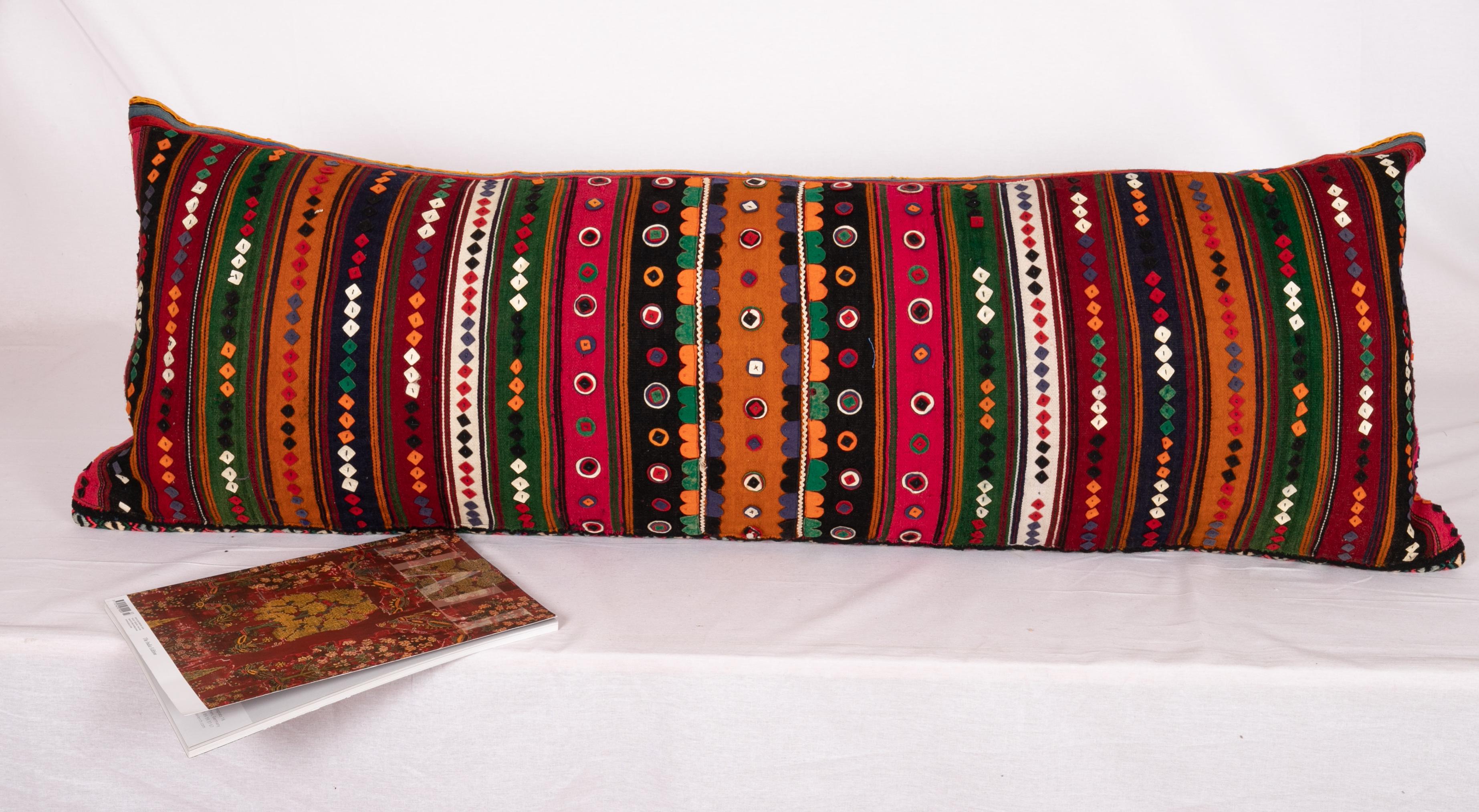 Patchwork Antique Lumbar Made from a Western Anatolian Pomak Skirt For Sale