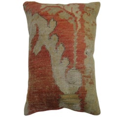 Antique Lumbar Oushak Rug Pillow