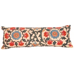 Antique Lumbar Pillow Case Fashioned from a 19th Century Bukhara Suzani