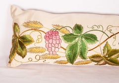 Antique Lumbar Pillow Case Made from an 18th-19th Century European Embroidery