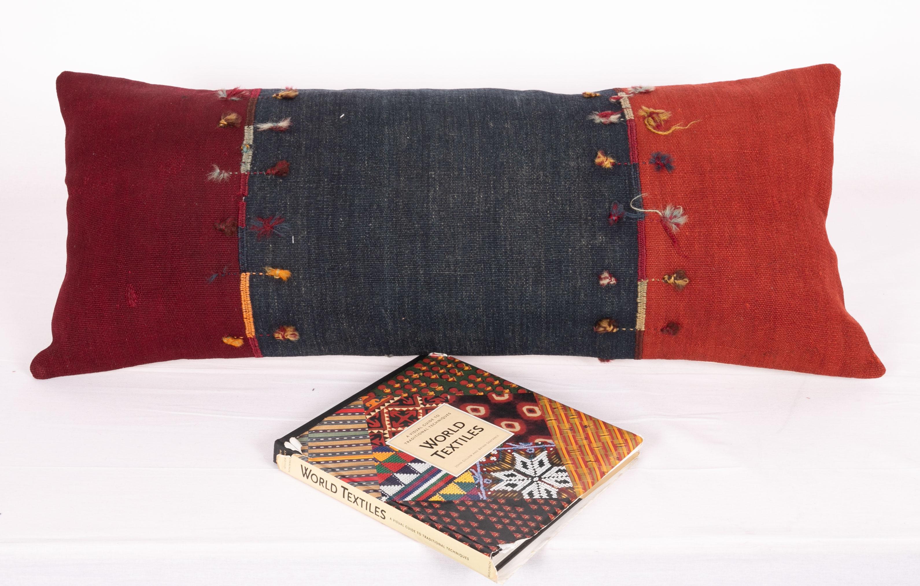 Turkish Antique Lumbar Pillow Case Made from an Eastern Anatolian Cover, Late 19th C