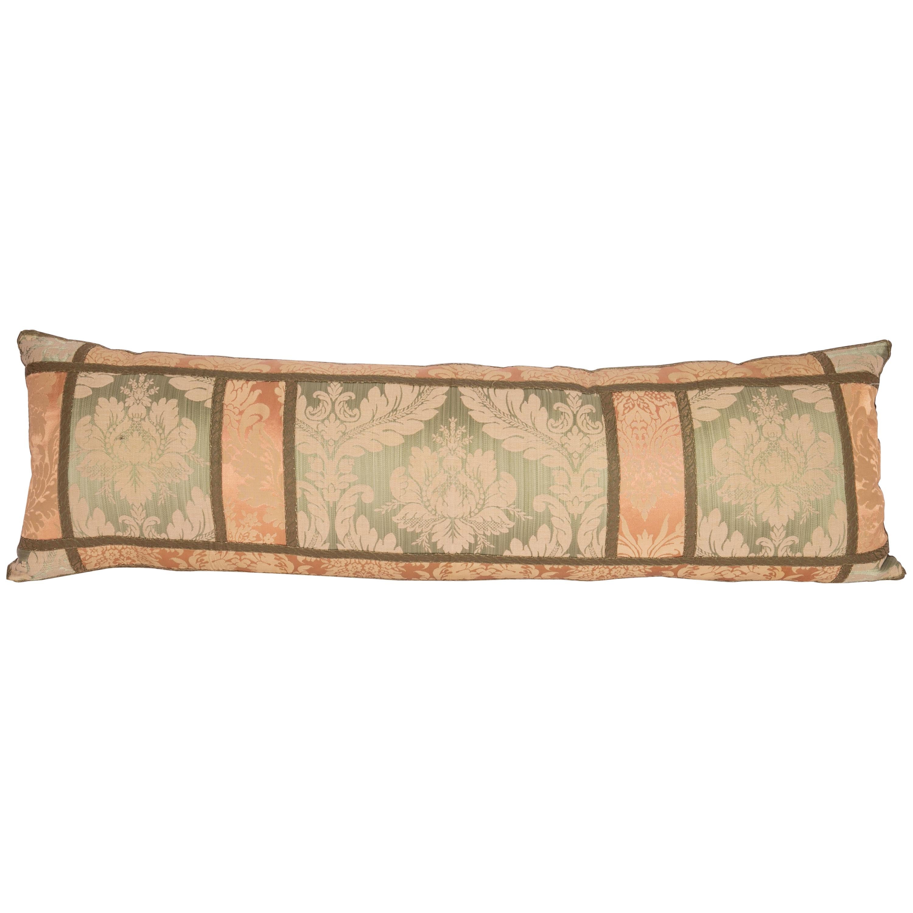 Antique Lumbar Pillowcase, Made from a Western European Damask Textile