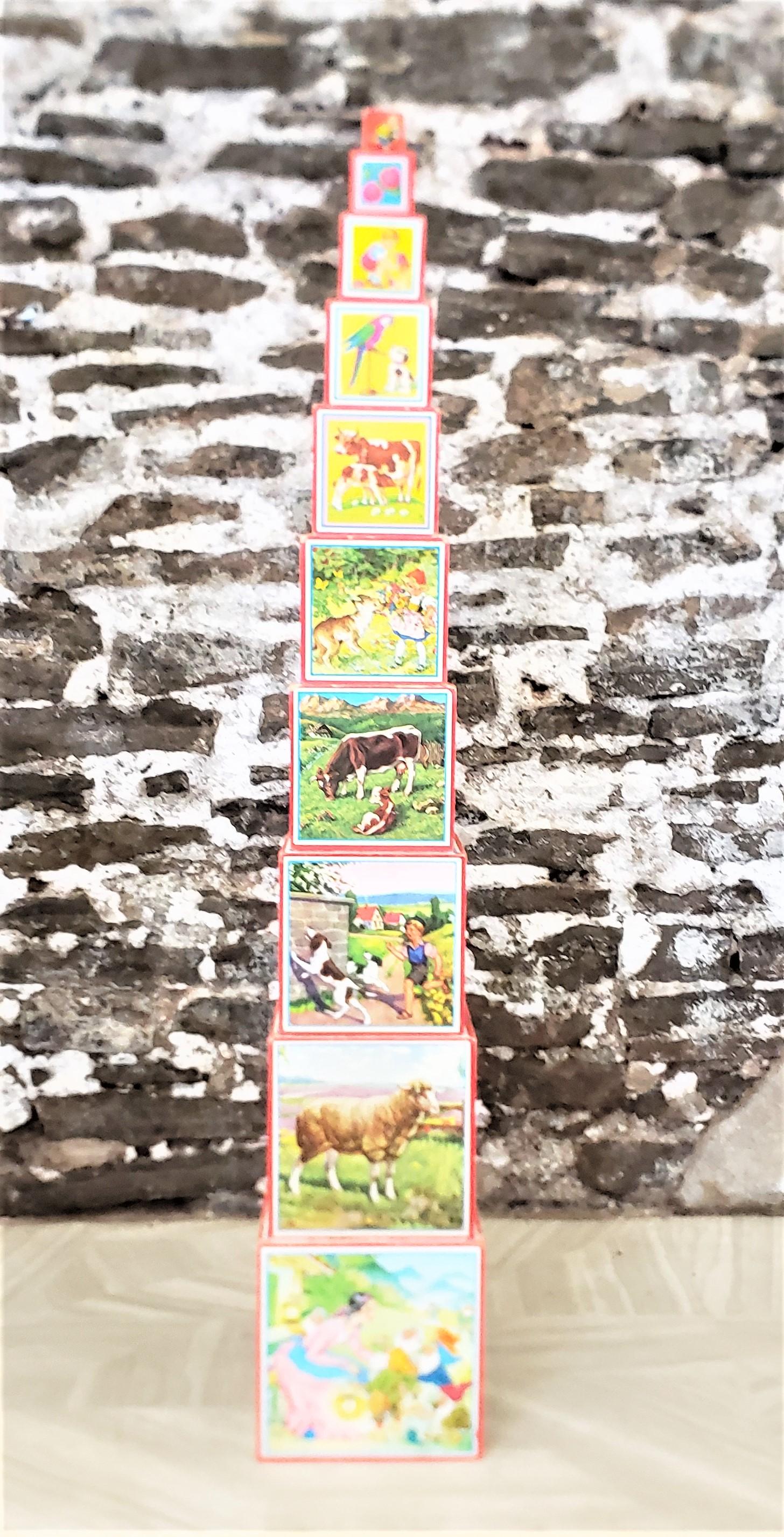 Ensemble allemand ancien Lungers Hausen de 10 jouets gigognes pour enfants ou boîtes en vente 3