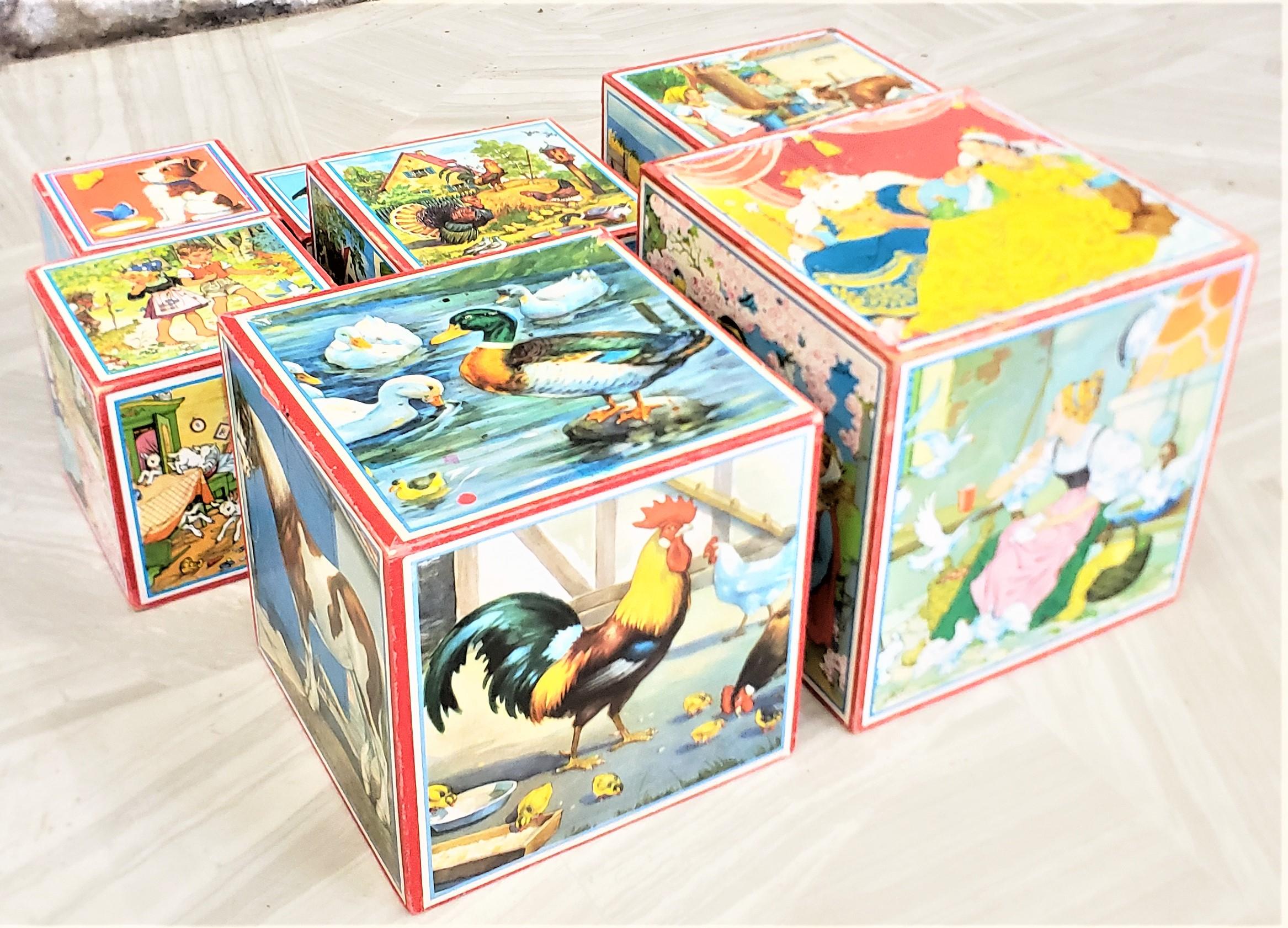 Antike Lungers Hausen Deutsches Set von 10 Kinderspielzeug-Stapelblöcken oder Schachteln im Angebot 8