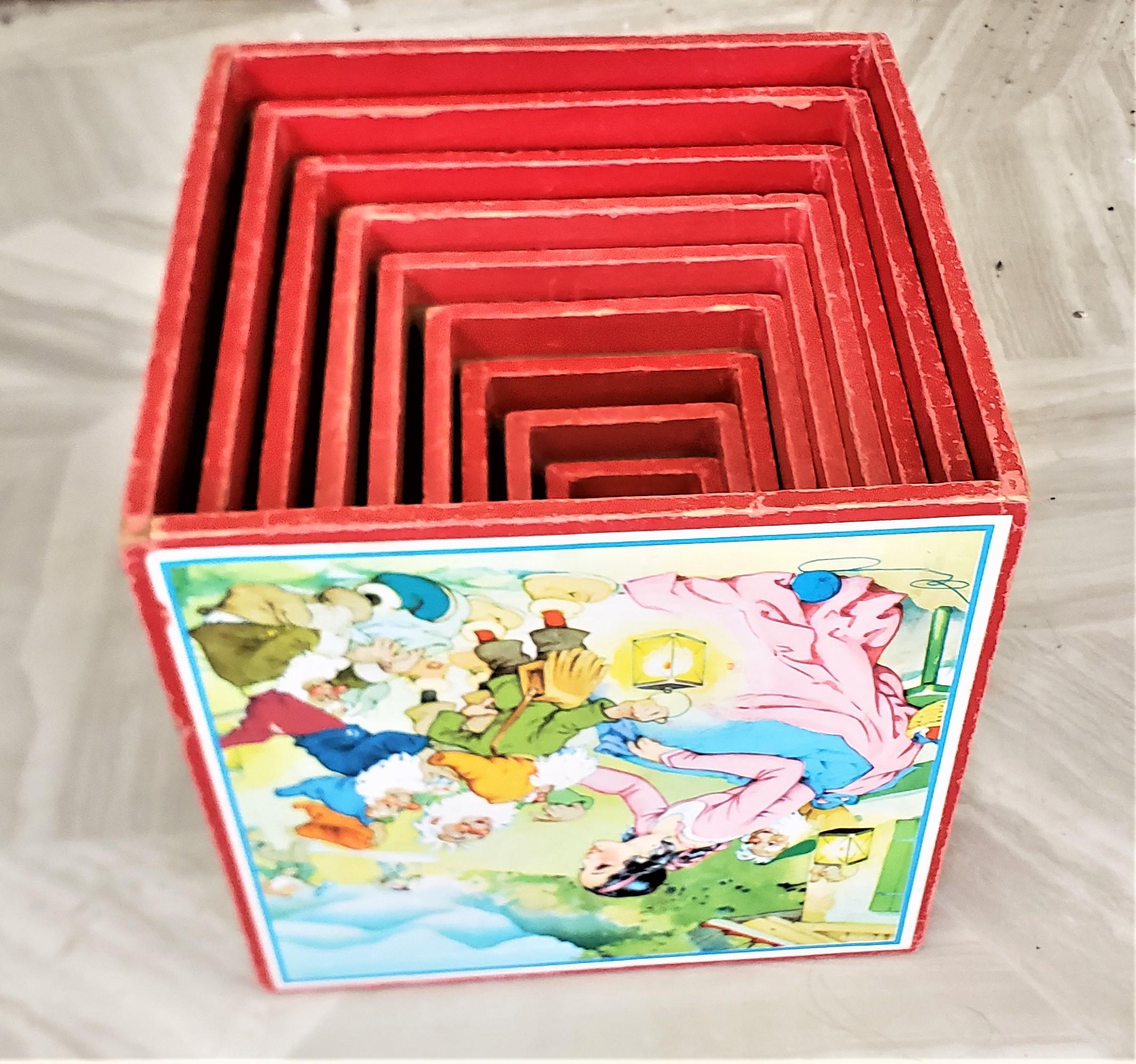 Antike Lungers Hausen Deutsches Set von 10 Kinderspielzeug-Stapelblöcken oder Schachteln im Angebot 11