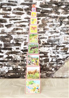 Antique Lungers Hausen German Set of 10 Child's Toy Nesting Blocks or Boxes