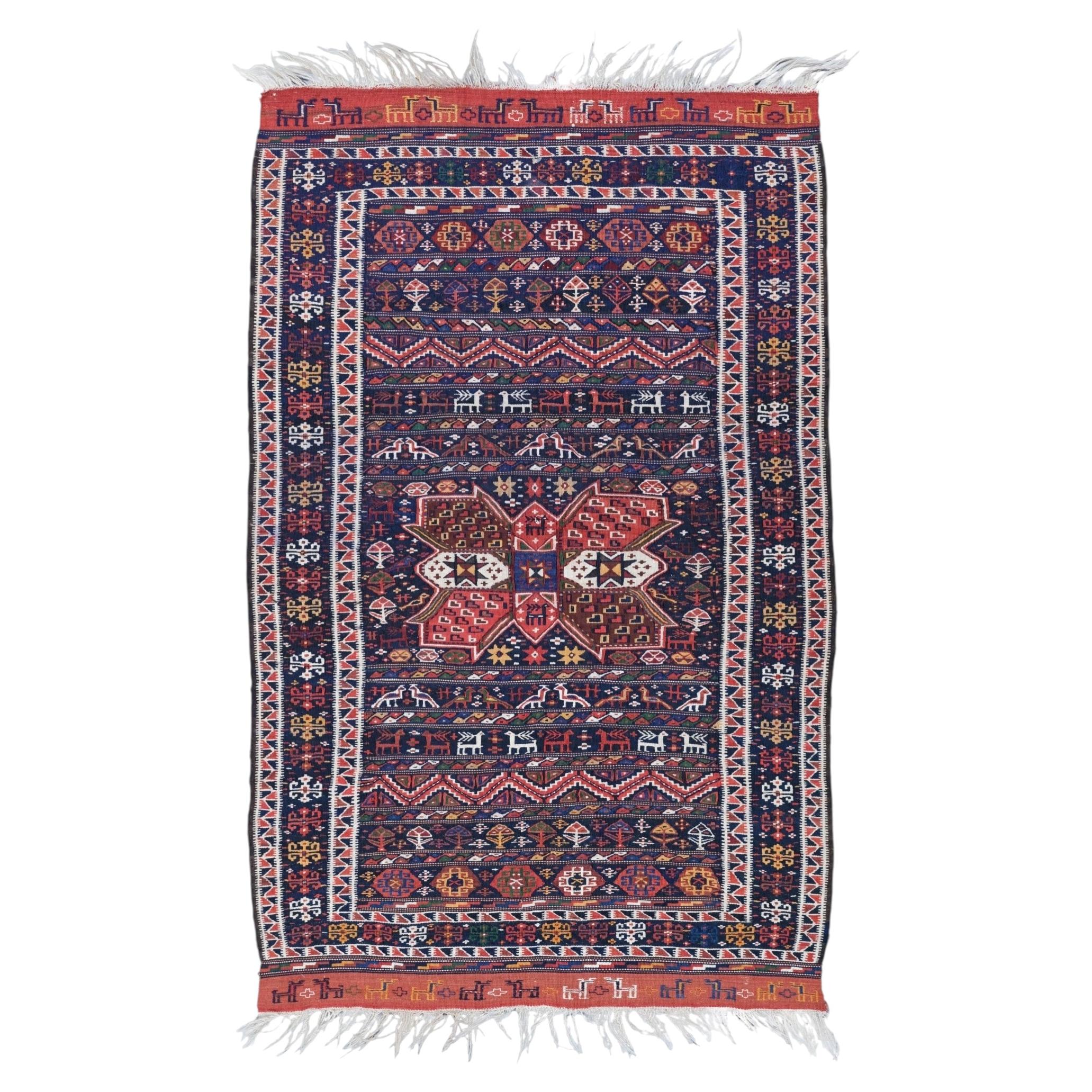 Antique Luri Kilim - Late 19th Century For Sale