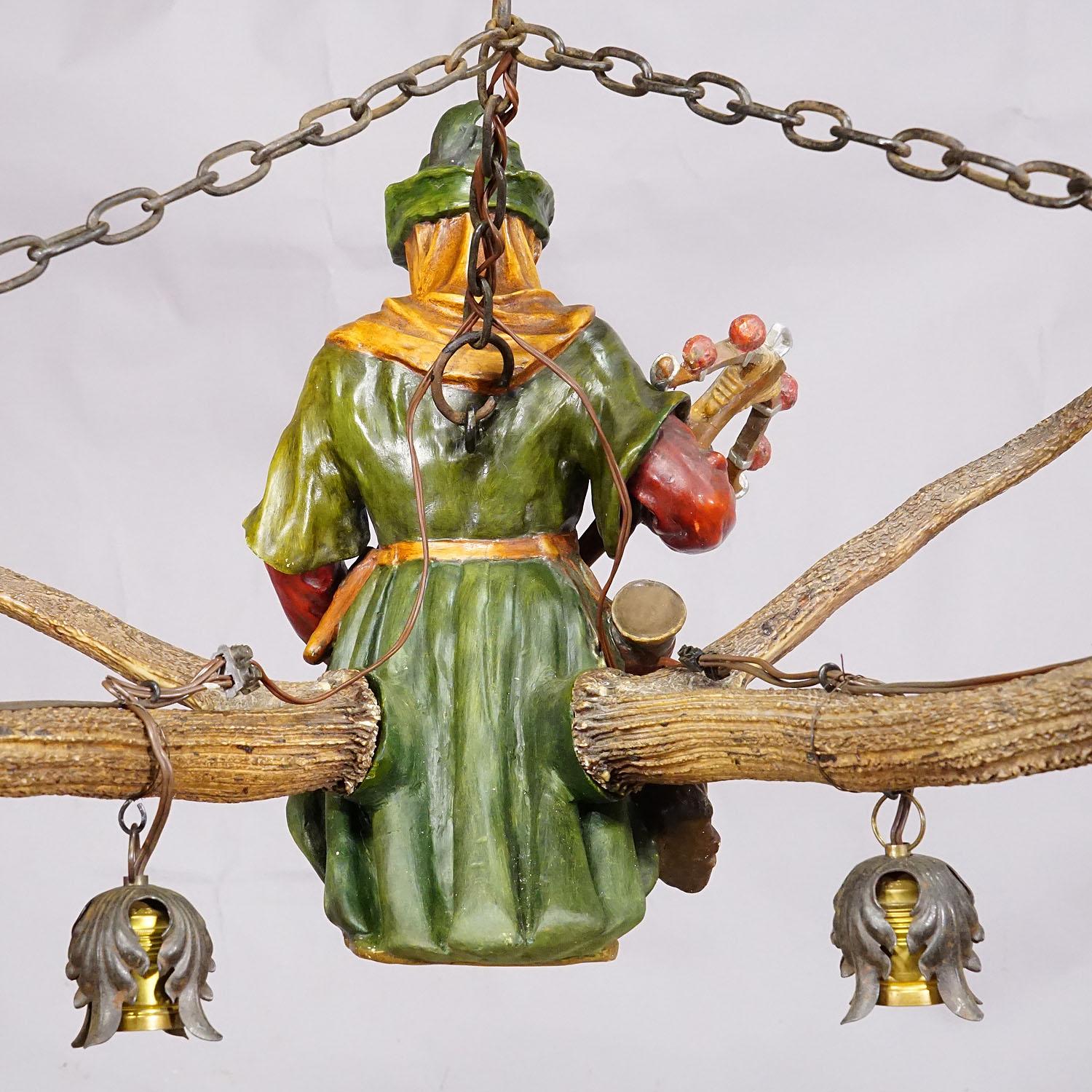 Antiker Lüster eines mittelalterlichen Jägers, ca. 1900er Jahre 3