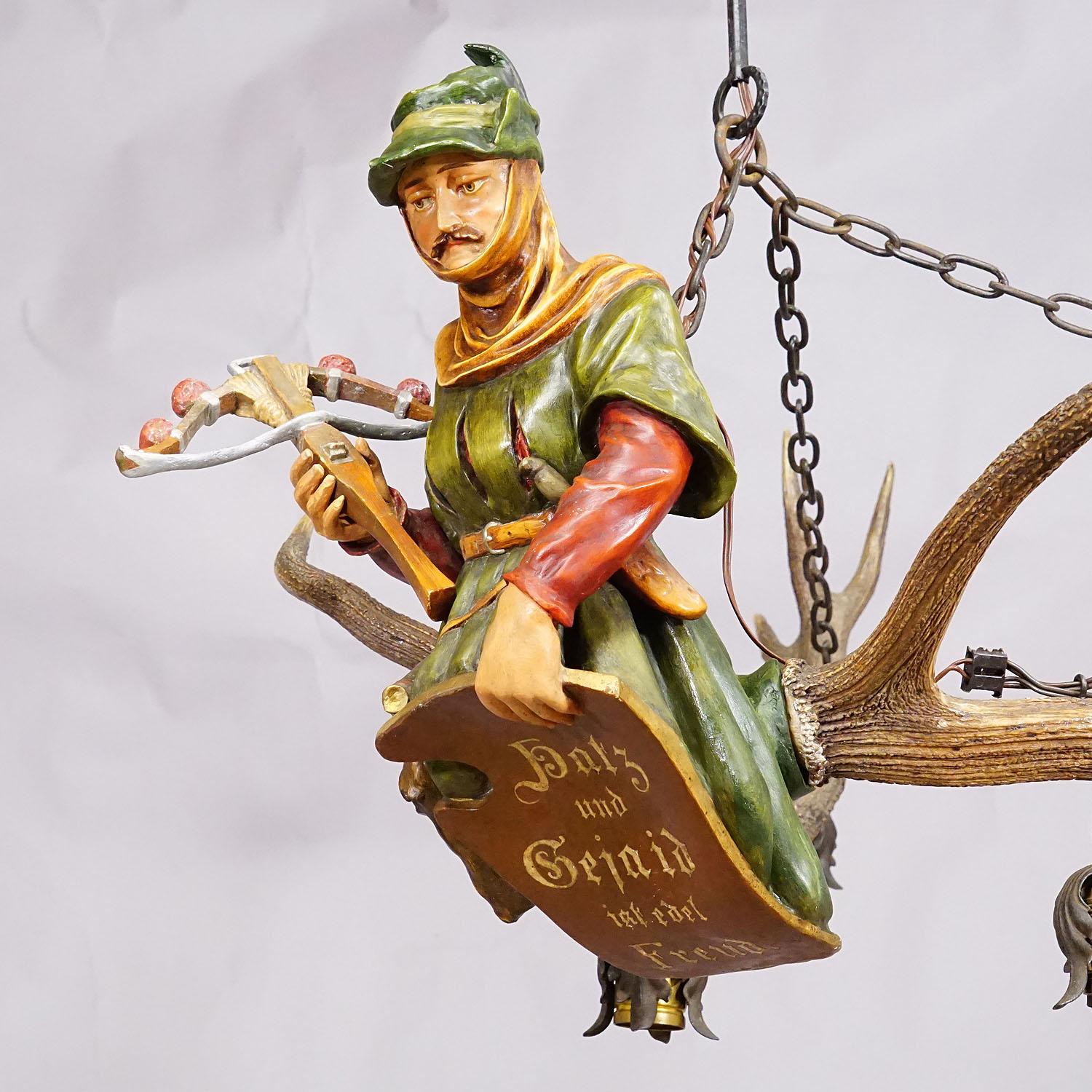 Antiker Lüster eines mittelalterlichen Jägers, ca. 1900er Jahre (19. Jahrhundert)